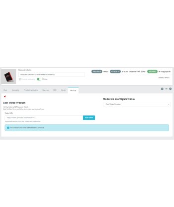 Moduł wideo do galerii produktu PrestaShop – Cool Video