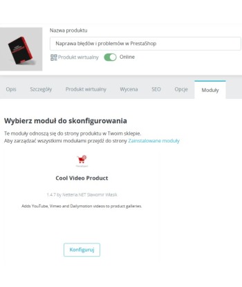 Moduł wideo do galerii produktu PrestaShop – Cool Video
